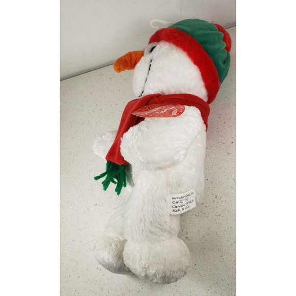 Snowman Plush 14" Green Winter Hat Red Scarf Exclusive Design From AGC Inc - Picture 4 of 12